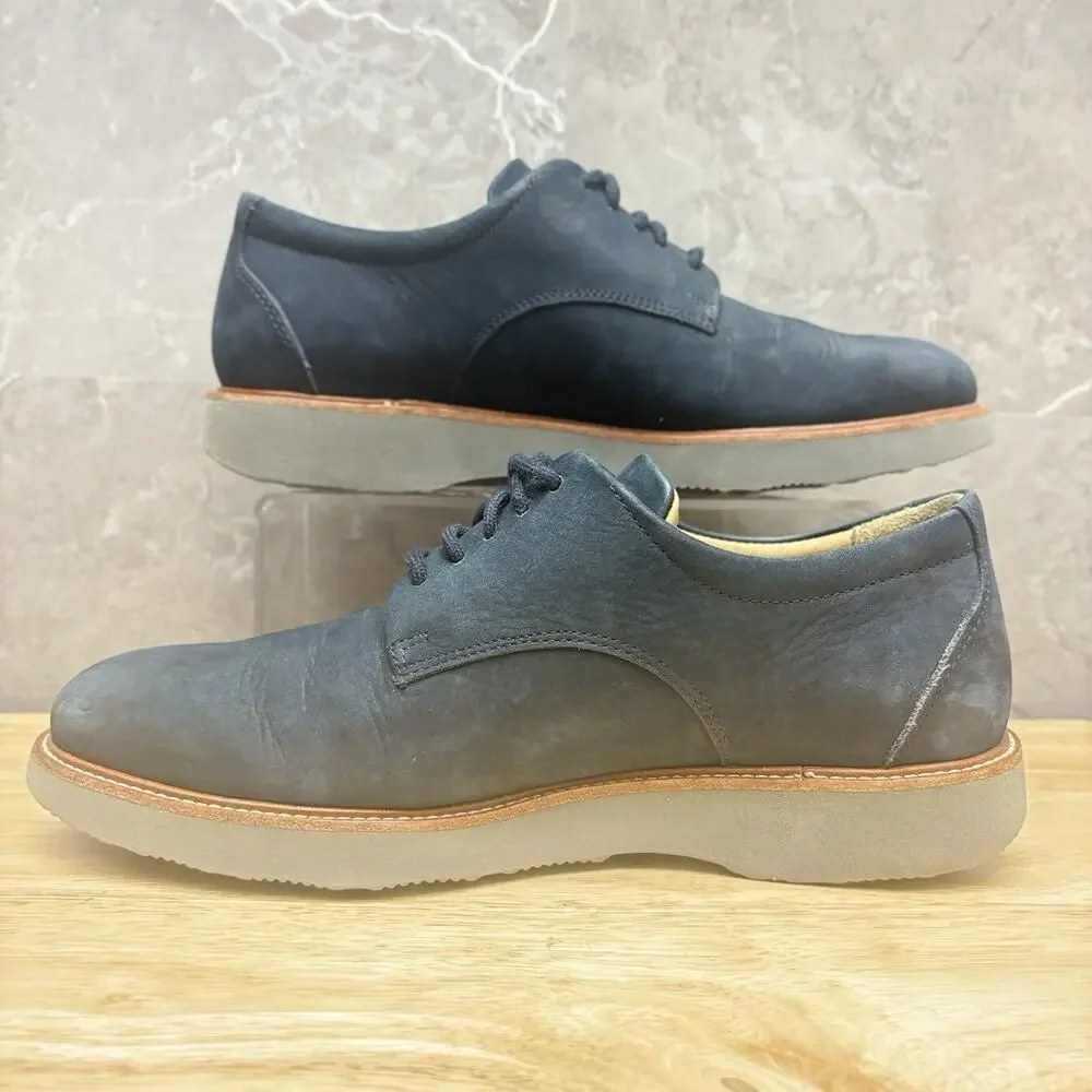 Samuel Hubbard Men’s Bucks Blue Nubuck Leather Oxford Vibram Sole Shoes Size 7.5
